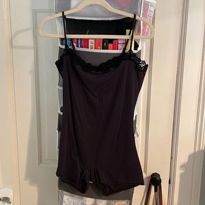 SKIMS Black Lace Trim Jumpsuit